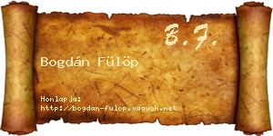 Bogdán Fülöp névjegykártya