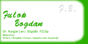 fulop bogdan business card